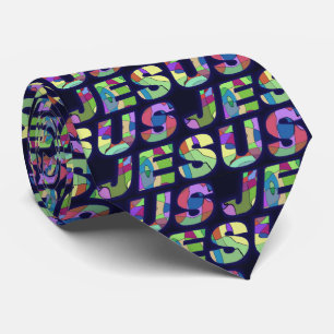 Jesus Sign In Multi Colors Tie