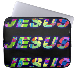 Jesus Sign In Multi Colours Laptop Sleeve