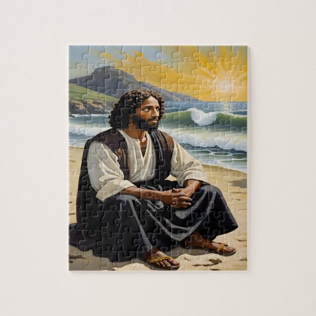 Jesus Sitting By The Sea Puzzle (Vertical)