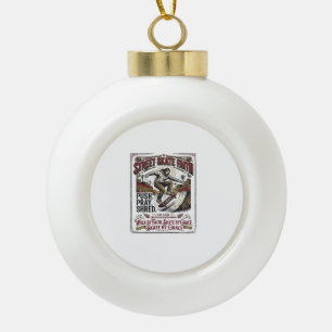 Jesus Skate Longboard Shirt Christian Ceramic Ball Christmas Ornament