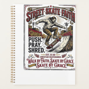 Jesus Skate Longboard Shirt Christian Planner