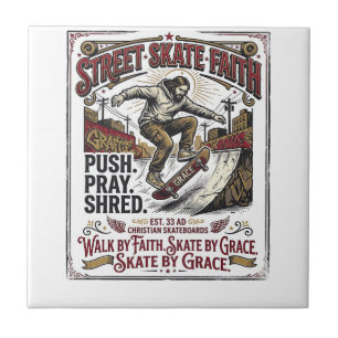 Jesus Skate Longboard Shirt Christian Tile