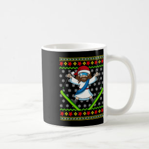 Jesus Skiing Ugly Christmas Ski Boys Girls Youth K Coffee Mug