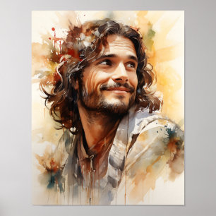 Jesus Smiling Art Poster