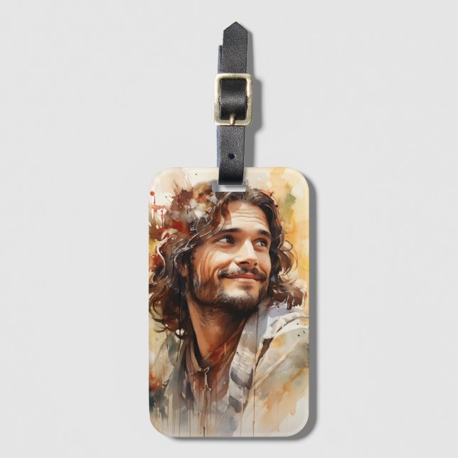Jesus Smiling Luggage Tag (Front Vertical)