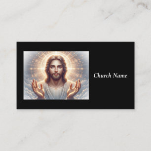 Jesus Smiling with Welcoming Hands Business Card