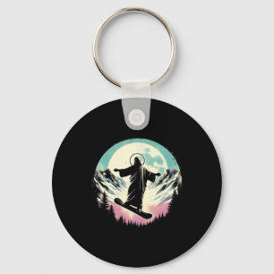 Jesus Snowboarding - Funny Christian Religious Sno Key Ring