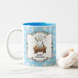 Jesus Snowman Two-Tone Coffee Mug