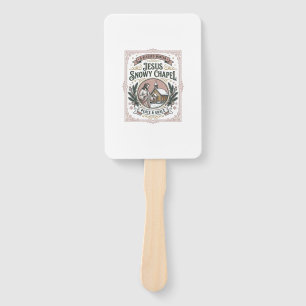 Jesus Snowy Chapel Jesus Snowy Chapel Christian Fa Hand Fan