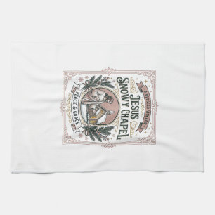 Jesus Snowy Chapel Jesus Snowy Chapel Christian Fa Tea Towel