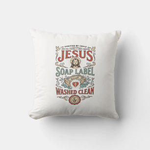 Jesus Soap Label Washed Clean Jesus Soap Washed Cl Cushion