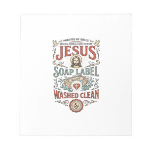 Jesus Soap Label Washed Clean Jesus Soap Washed Cl Notepad