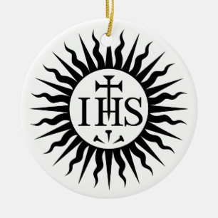 Jesus Society (Jesuits) Logo Ceramic Tree Decoration