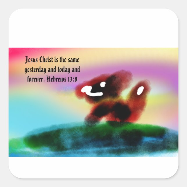 jesus some square sticker (Front)