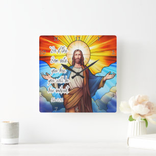 Jesus: Son Sets You Free Square Wall Clock
