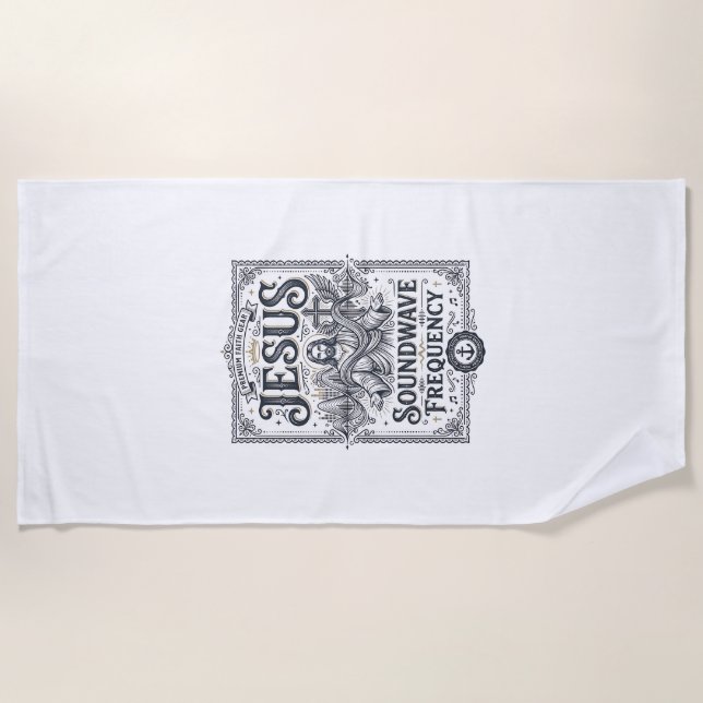 Jesus Soundwave Frequency Jesus Soundwave Frequenc Beach Towel (Front)