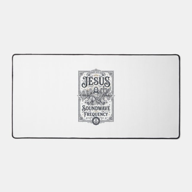 Jesus Soundwave Frequency Jesus Soundwave Frequenc Desk Mat (Front)