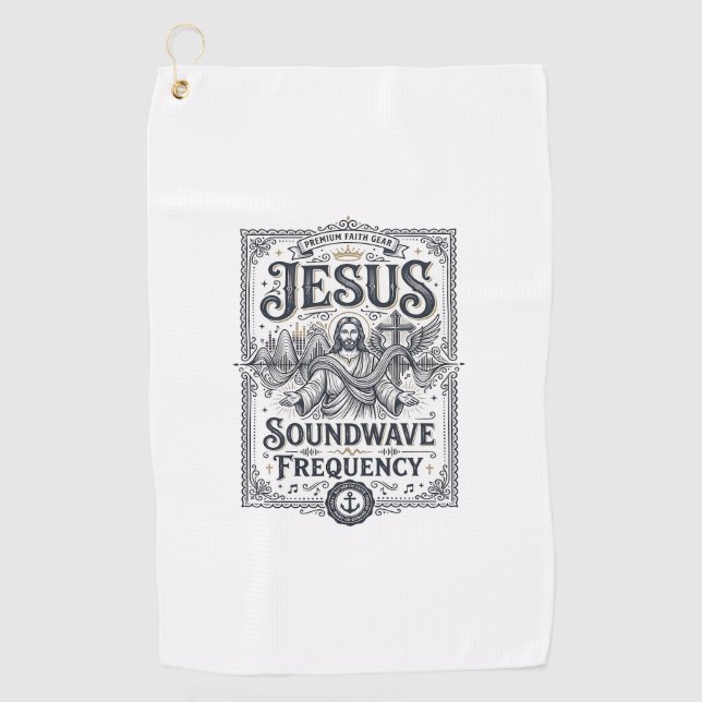 Jesus Soundwave Frequency Jesus Soundwave Frequenc Golf Towel (Front)