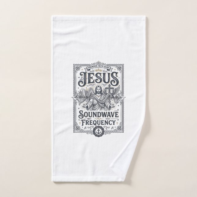 Jesus Soundwave Frequency Jesus Soundwave Frequenc Hand Towel (Hand Towel)