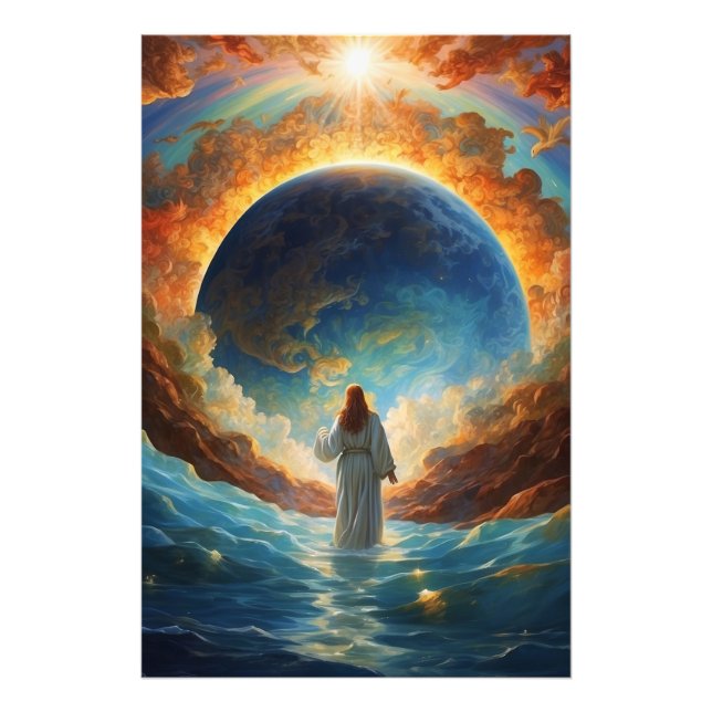 *~*  Jesus Space Universe Healing Earth  AP50  Photo Print (Front)