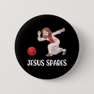 Jesus Spares Bowling 6 Cm Round Badge