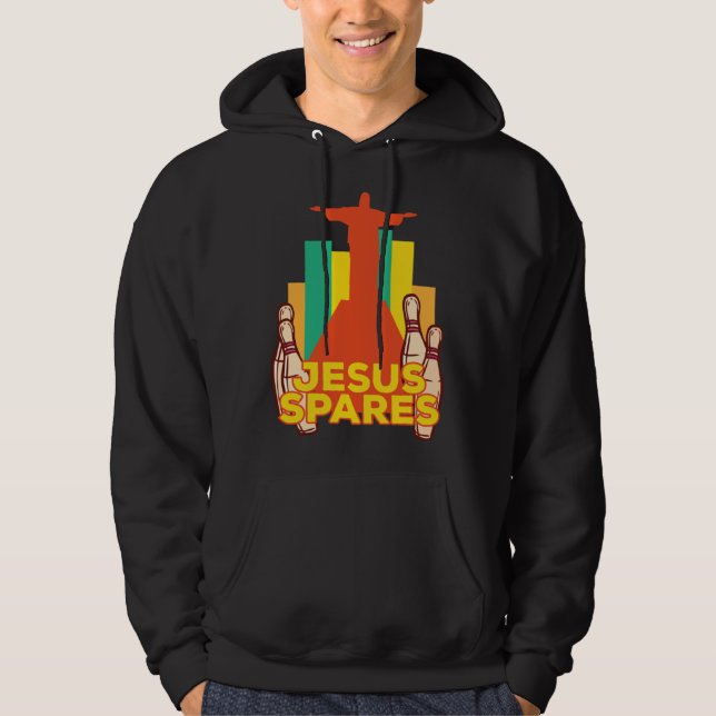 Jesus Spares Bowling Team Christian Hoodie (Front)