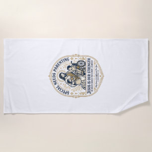 Jesus Special Needs Parenting Shirt Faith Based De Beach Towel