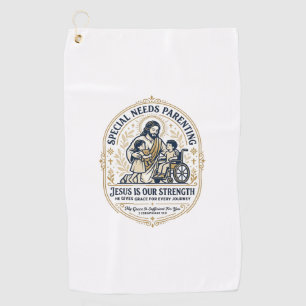 Jesus Special Needs Parenting Shirt Faith Based De Golf Towel
