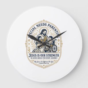 Jesus Special Needs Parenting Shirt Faith Based De Large Clock
