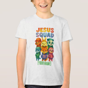 Jesus Squad – Custom Cute Christian Animal Crew Tri-Blend Shirt