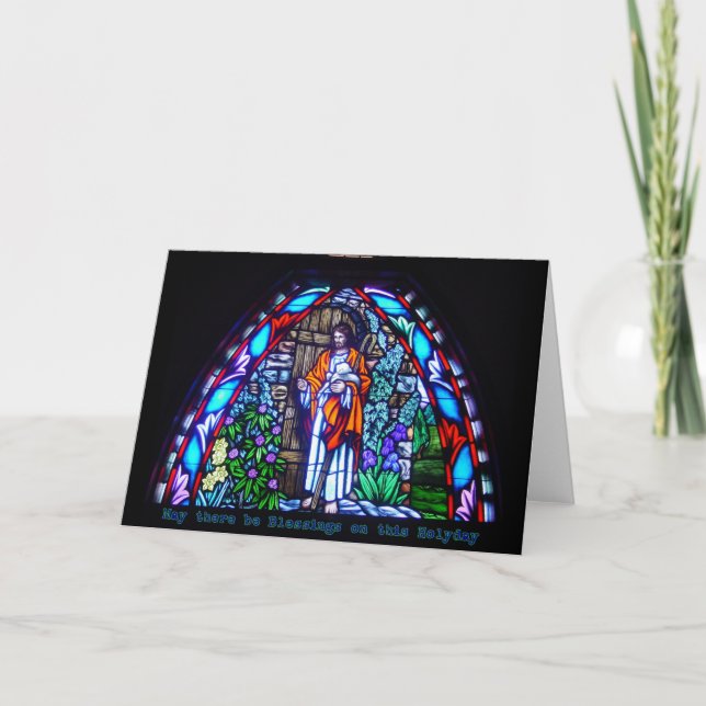Jesus stained glass christmas card (Front)