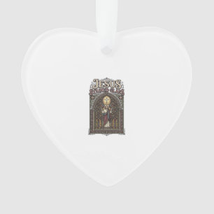 Jesus Stained Glass Jesus Stained Glass Cathedral Ornament