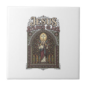 Jesus Stained Glass Jesus Stained Glass Cathedral Tile