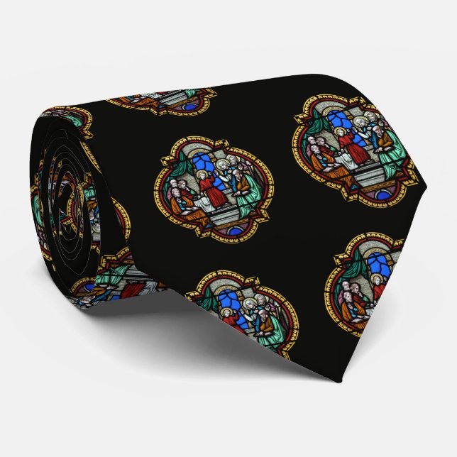Jesus stained glass panel tie (Rolled)