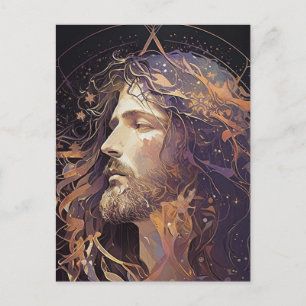 Jesus Stained Glass Postcard