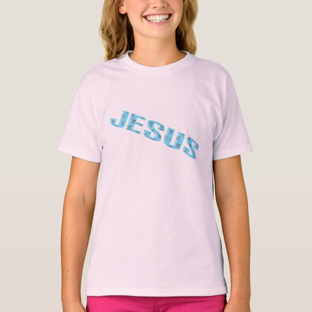 Jesus-stars-blue T-Shirt (Front)