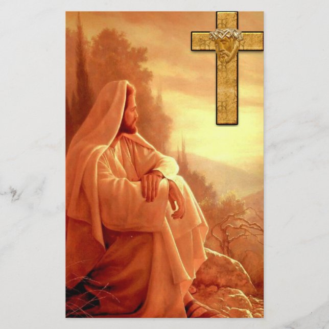 Jesus Stationary Religious Catholic Flyers Stationery (Front)