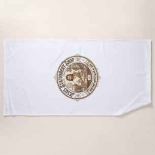 Jesus Stationery Shop Jesus Stationery Shop Christ Beach Towel