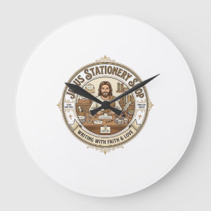Jesus Stationery Shop Jesus Stationery Shop Christ Large Clock