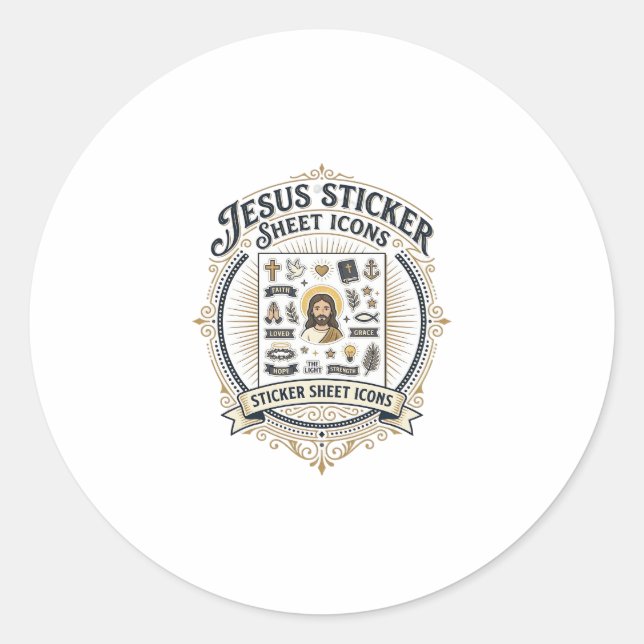 Jesus Sticker Sheet Icons Jesus Sticker Sheet Icon (Front)