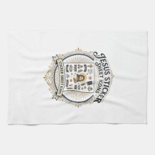 Jesus Sticker Sheet Icons Jesus Sticker Sheet Icon Tea Towel