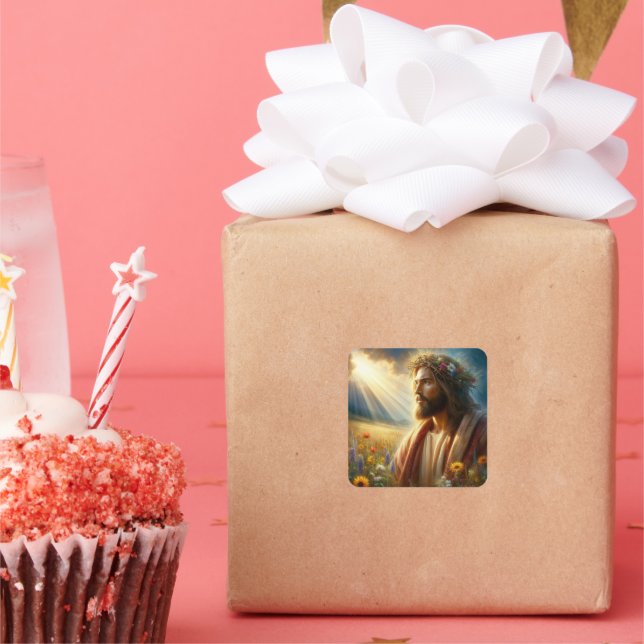 Jesus sticker! square sticker (Party)