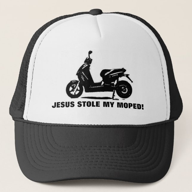 JESUS STOLE MY MOPED! TRUCKER HAT (Front)