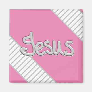 Jesus Striped Pattern Magnet