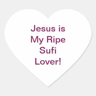  Jesus Sufi Lover Hankamer Artjunkhaus Cosmic Love Heart Sticker