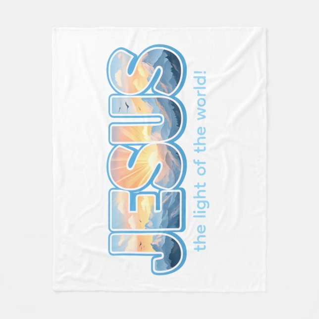 Jesus Sunrise Fleece Blanket (Front)