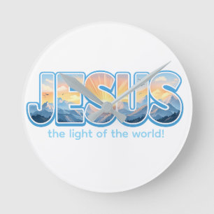 Jesus Sunrise Round Clock