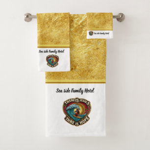 Jesus Surfing Brings Hopeful Inspiration Bath Towel Set