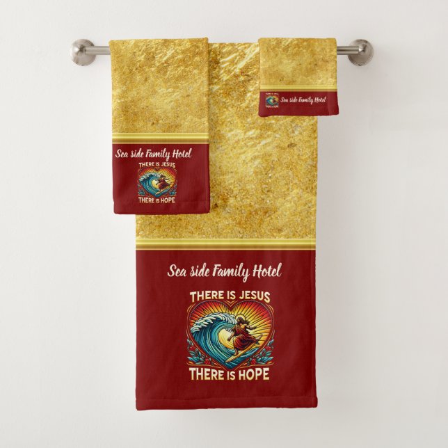 Jesus Surfing  Sparks Faithful Joy Daily Bath Towel Set (Insitu)