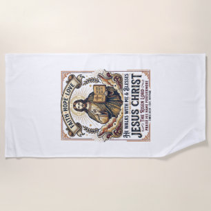 Jesus Surfing T-Shirt Inspirational Faith Beach Towel